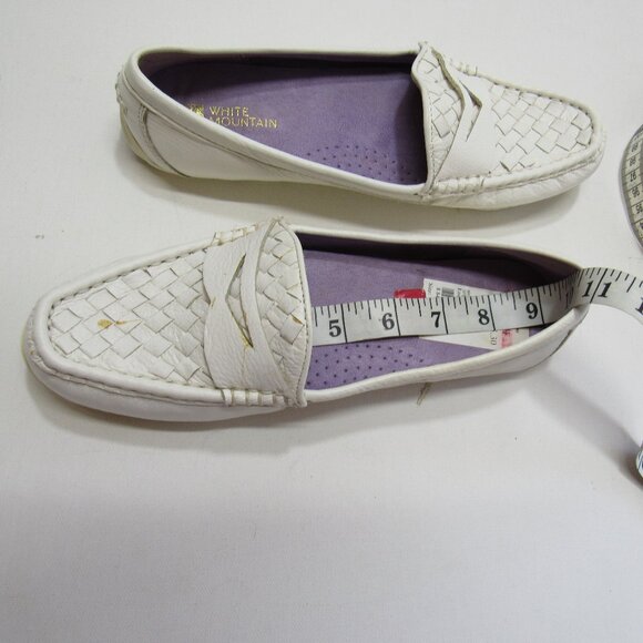 White Mountain Women's Textured Leather Driving Penny Loafers Flats Moccasins - Picture 11 of 11
